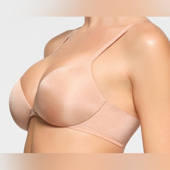 💕NWT SKIMS Ultimate Padded Plunge Pushup Push Up Teardrop bra Nude Mica 44C - Picture 2 of 14